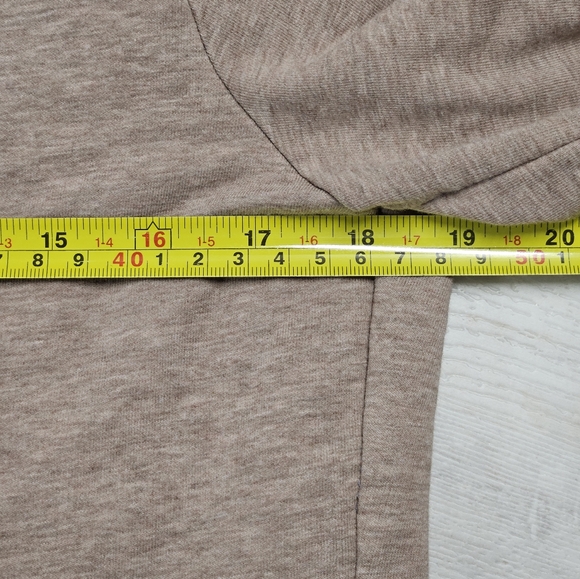 LOGO Lounge French Terry Cross-Over Back Top w/ Chiffon Cocoa XS Casual Boho - Picture 4 of 11